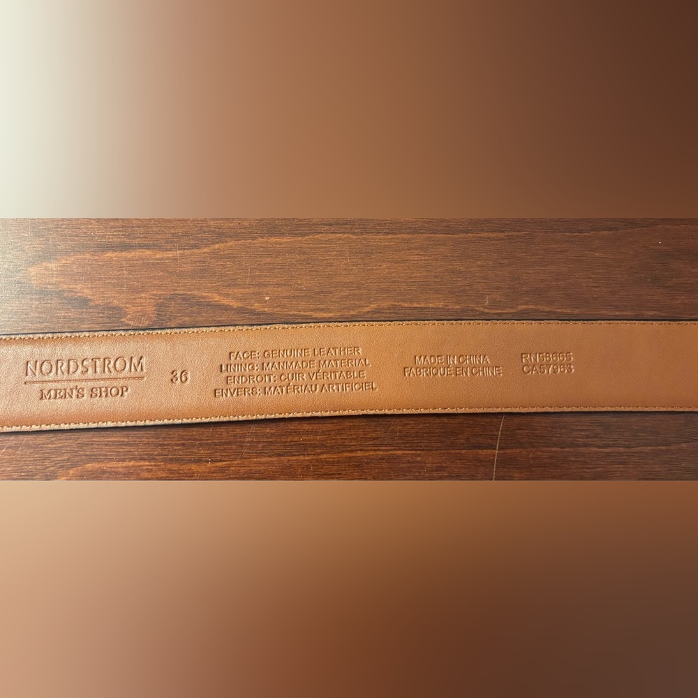Nordstrom men’s black leather belt - Picture 8 of 9